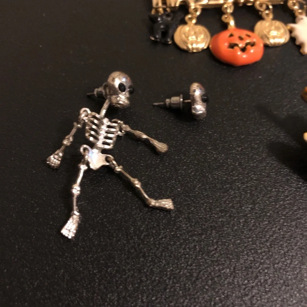Halloween Pin Set - Happy Halloween, Witch & Skeleton